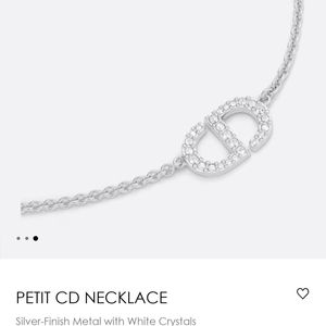 Brand New Silver Christian Dior Petit CD Necklace